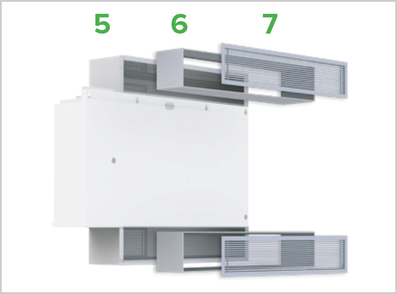 MyCond MDDS/MDCS Connecting air ducts to the dehumidifier