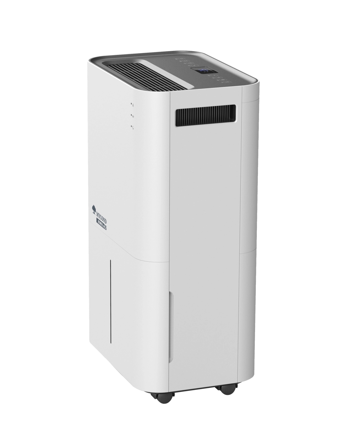 MyCond Roomer Eco 25 Compact room dehumidifier with modern control panel.
